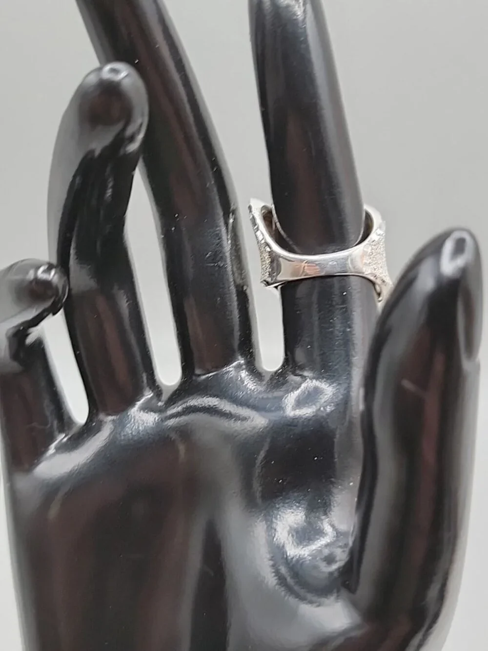 Vintage Sterling Silver Diamond Drizzle Cut Wave Ring Milor Italy Size 6.5 925 - Picture 15 of 16